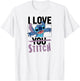 Lilo & Stitch - Valentines Day I Love Stitch T-Shirt - T-Shirt | White