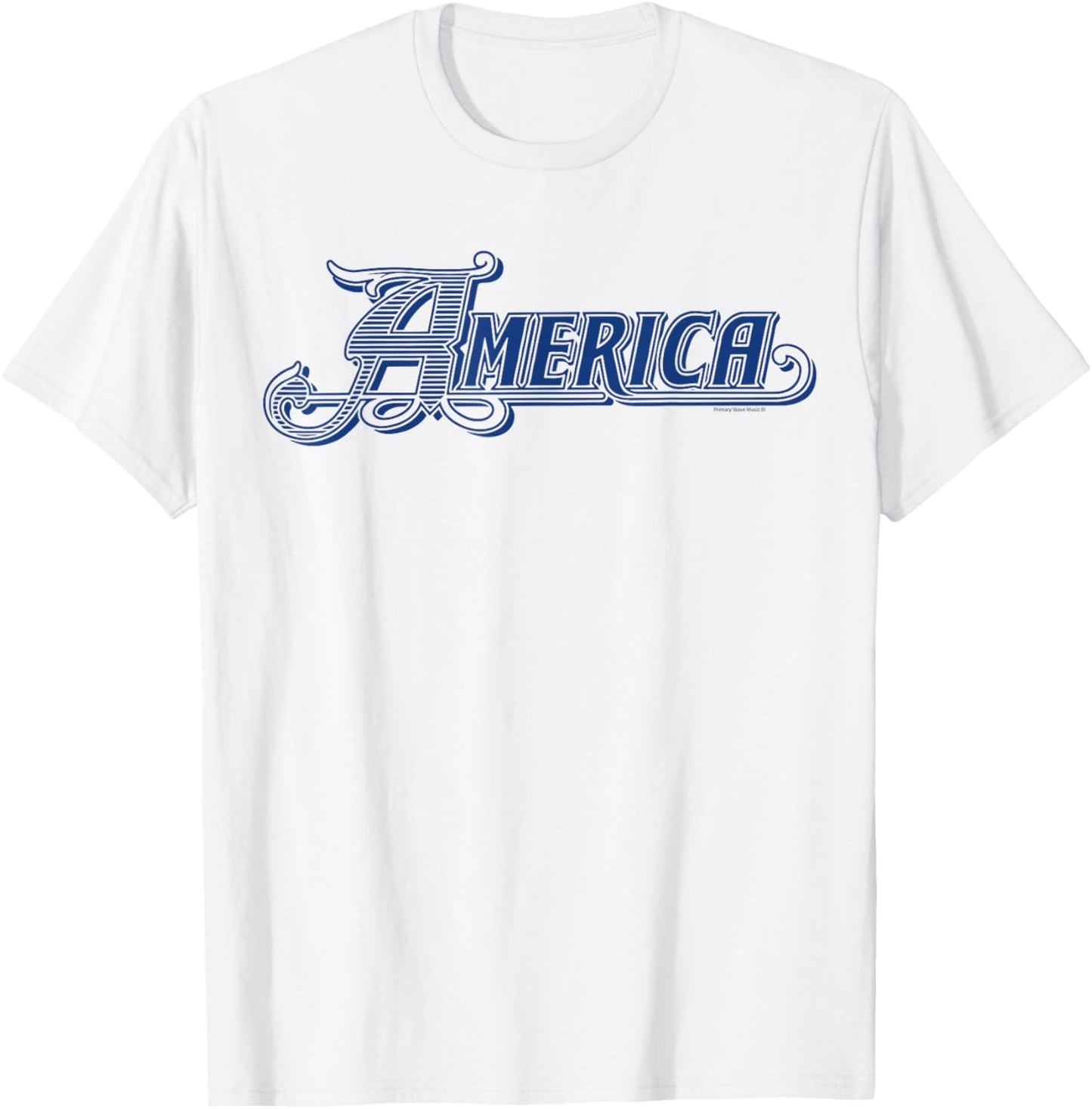 Official America the Band Blue Logo T-Shirt - T-Shirt | White