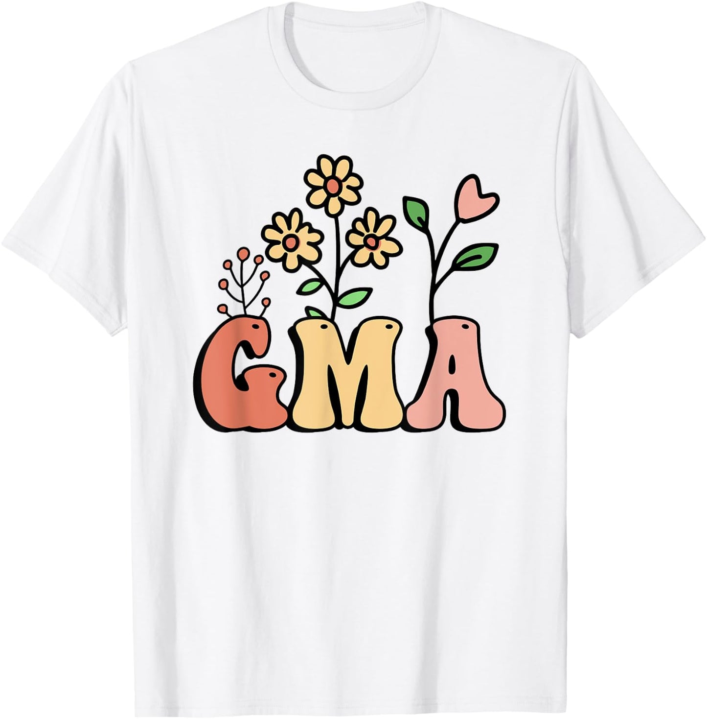 Floral Gma Shirts Grandmother Wildflower T-Shirt - T-Shirt | White