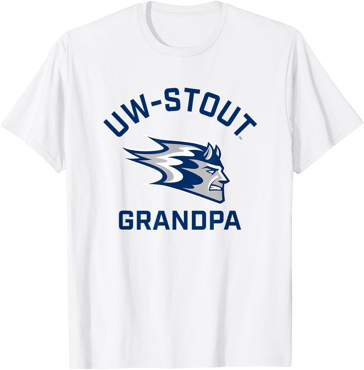 University of Wisconsin-Stout Blue Devils Arched Grandpa T-Shirt - T-Shirt | White