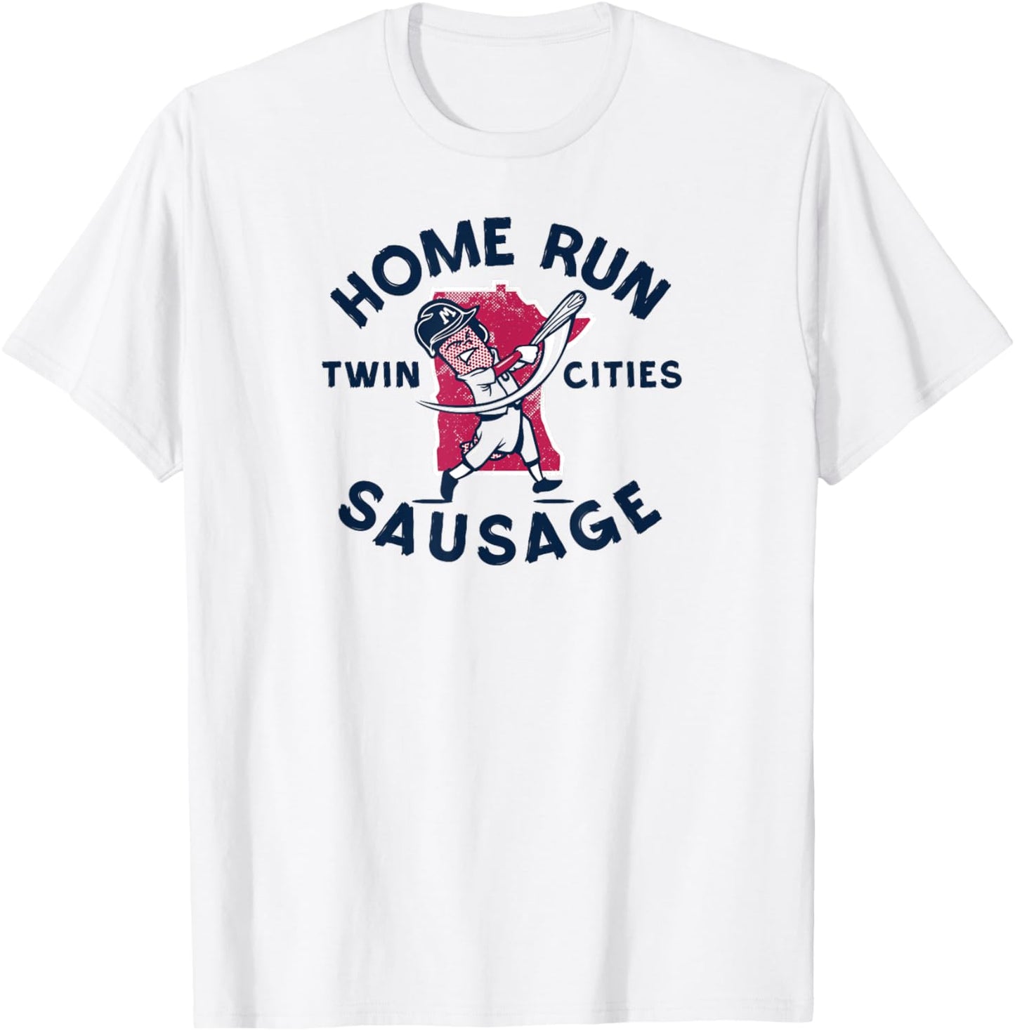 Home Run Sausage (Gray) - Minnesota Baseball T-Shirt - T-Shirt | White