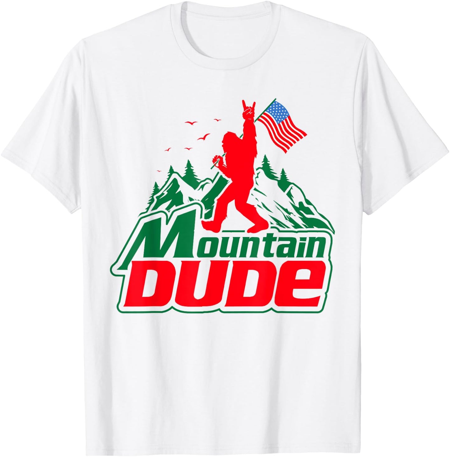 Mountain Dude Funny Bigfoot Sasquatch Hiking Gifts Men Women T-Shirt - T-Shirt | White