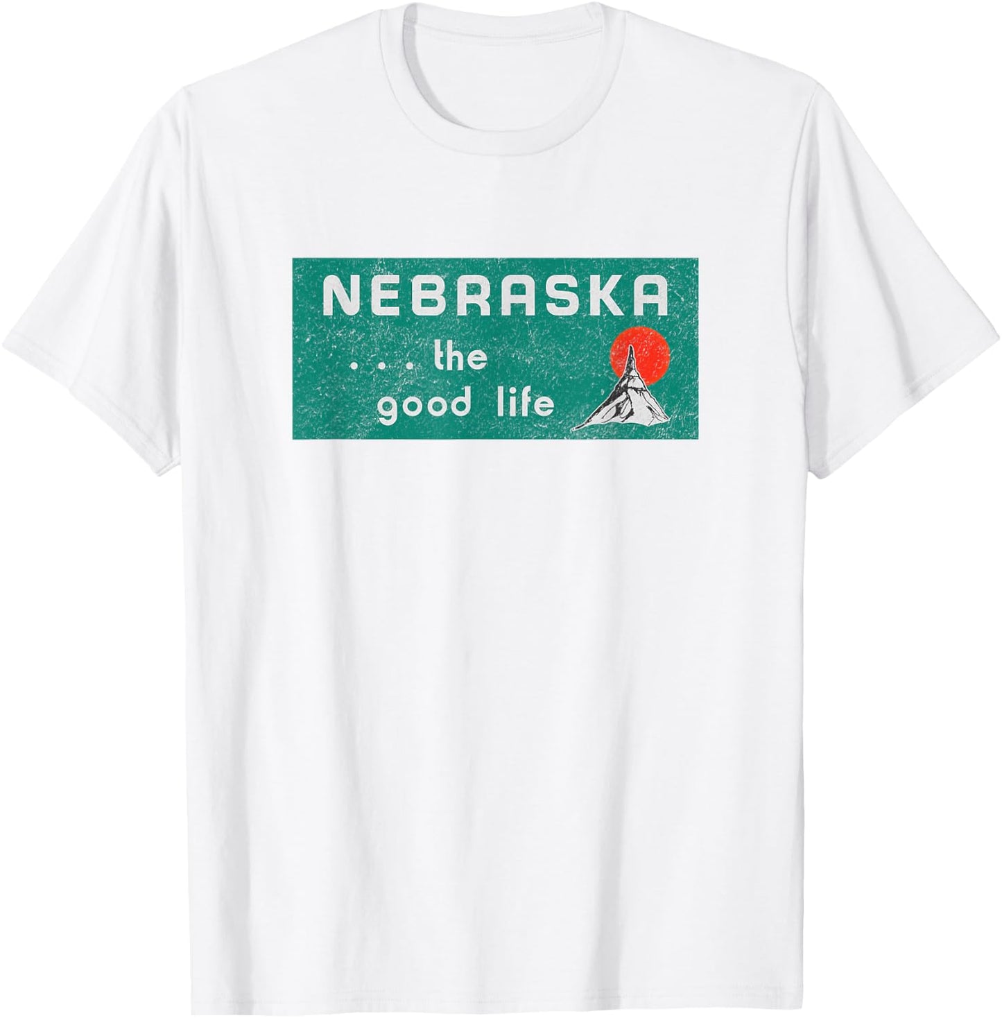 Nebraska The Good Life Vintage Distressed T-Shirt - T-Shirt | White