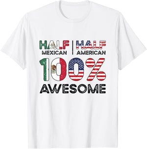Mexican American Patriot USA Grown Mexico US Flag T-Shirt - T-Shirt | White