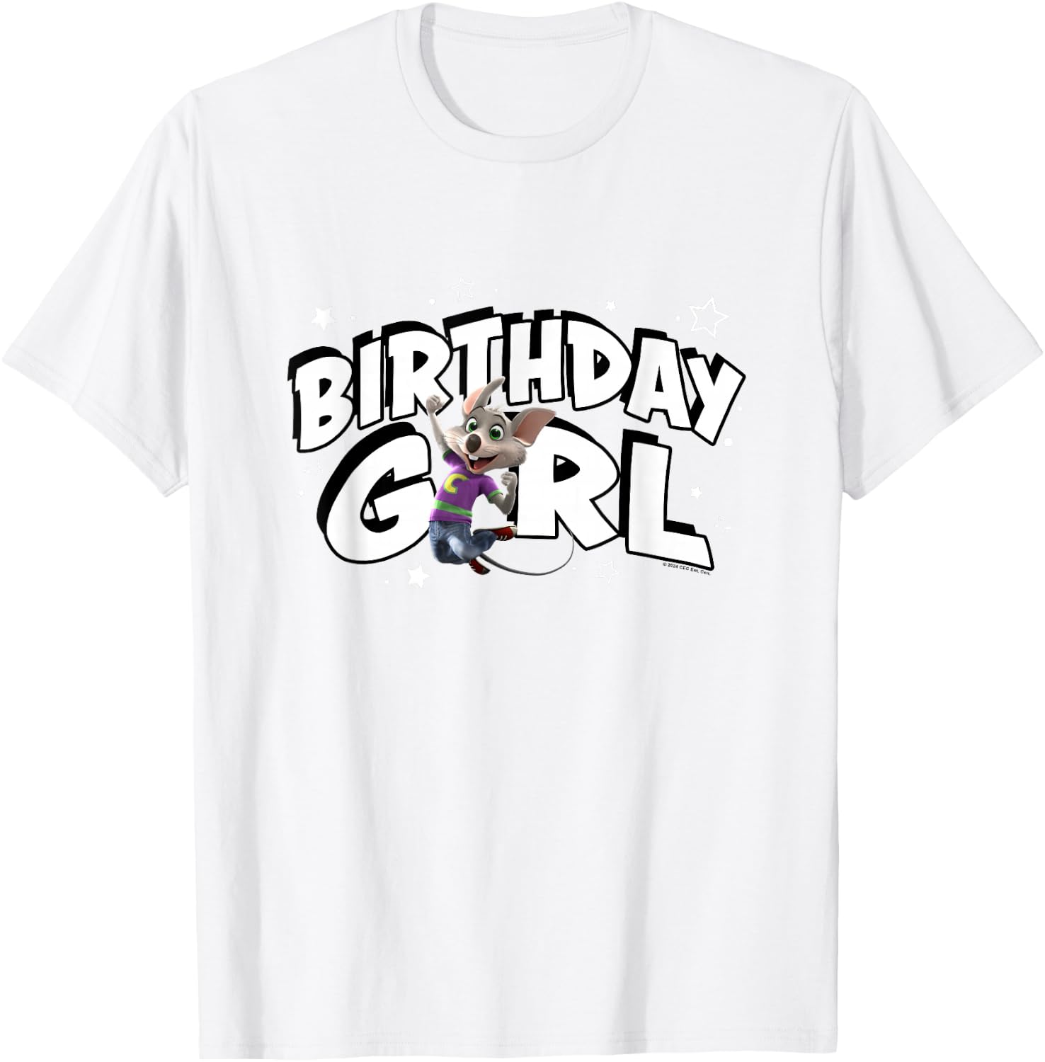 Chuck E. Cheese Birthday Girl Celebration Chuck Logo T-Shirt - T-Shirt | White