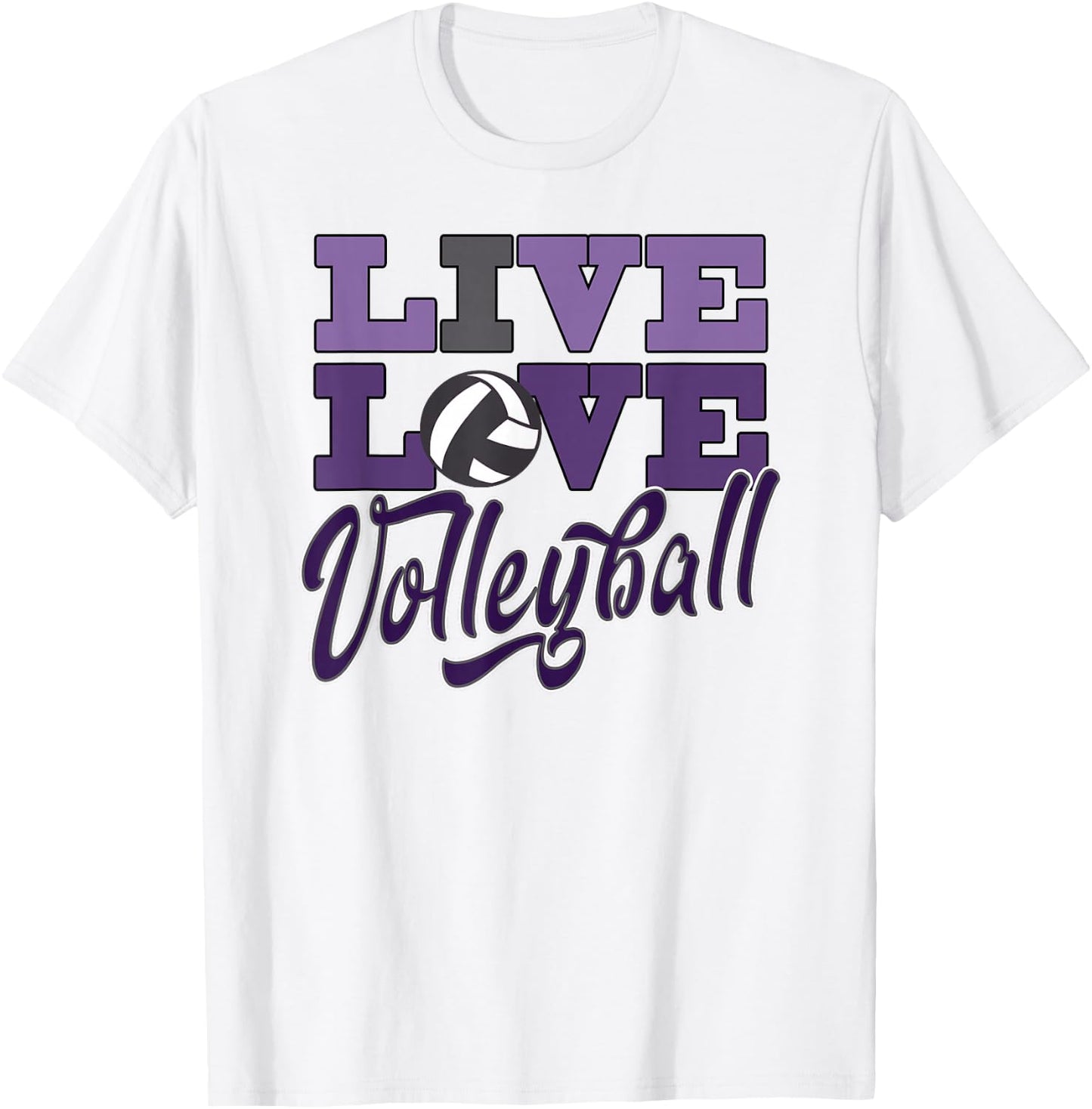 Purple Volleyball Love Shades of Purple Teen Practice T-Shirt - T-Shirt | White