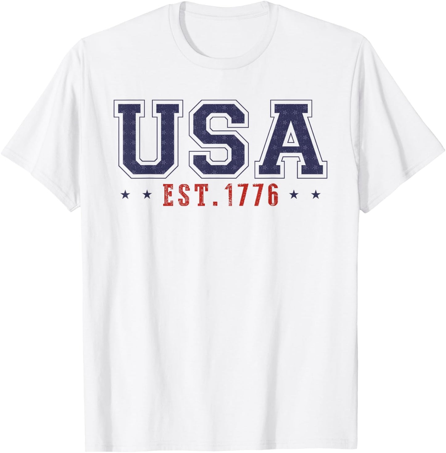4th Of July Patriotic US Flag USA Est 1776 America Men women T-Shirt - T-Shirt | White