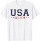 4th Of July Patriotic US Flag USA Est 1776 America Men women T-Shirt - T-Shirt | White