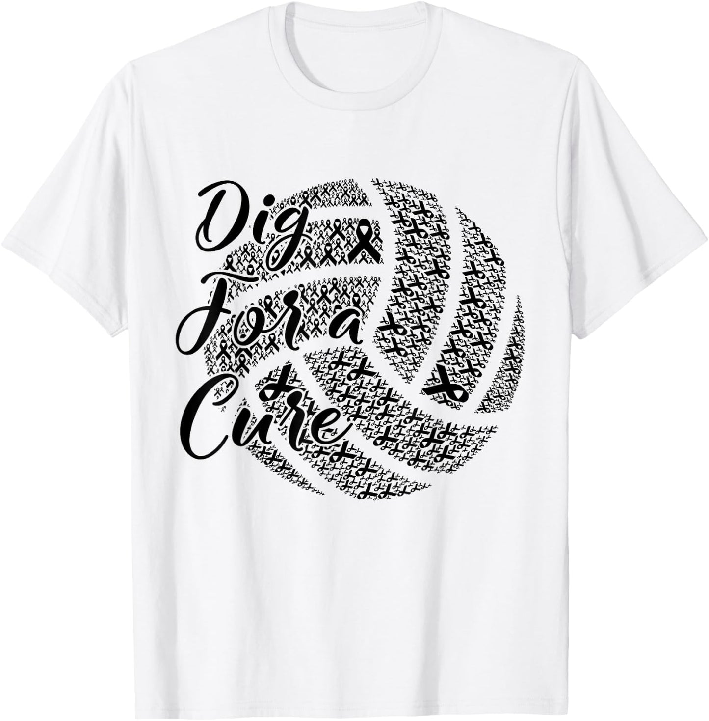 Dig For A Cure Breast Cancer Awareness Volleyball Pink T-Shirt - T-Shirt | White
