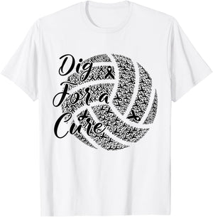 Dig For A Cure Breast Cancer Awareness Volleyball Pink T-Shirt - T-Shirt | White
