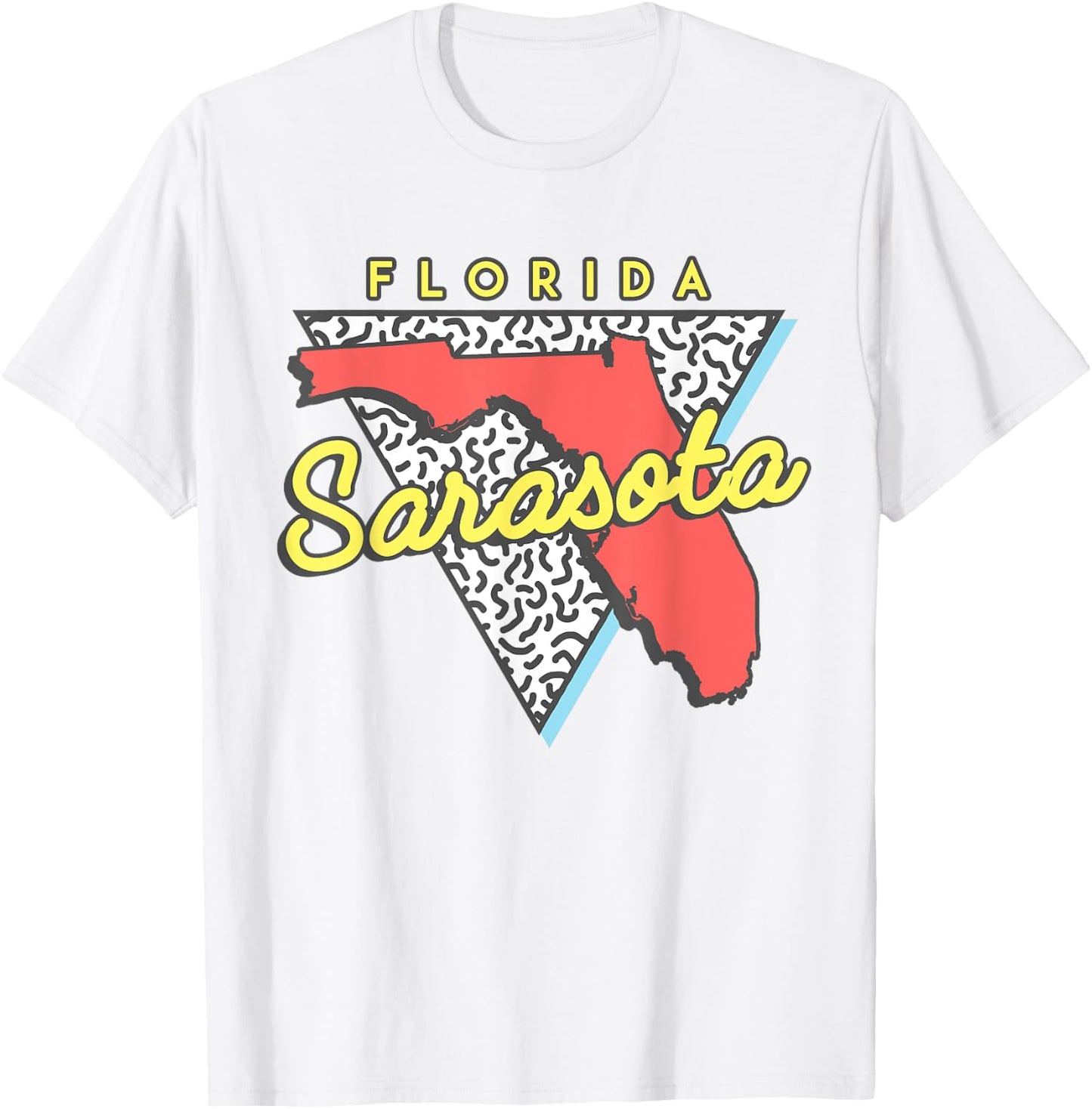 Sarasota Florida T Shirt Souvenirs 80s Design T-Shirt - T-Shirt | White
