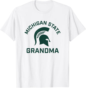Michigan State MSU Spartans Arched Grandma T-Shirt - T-Shirt | White