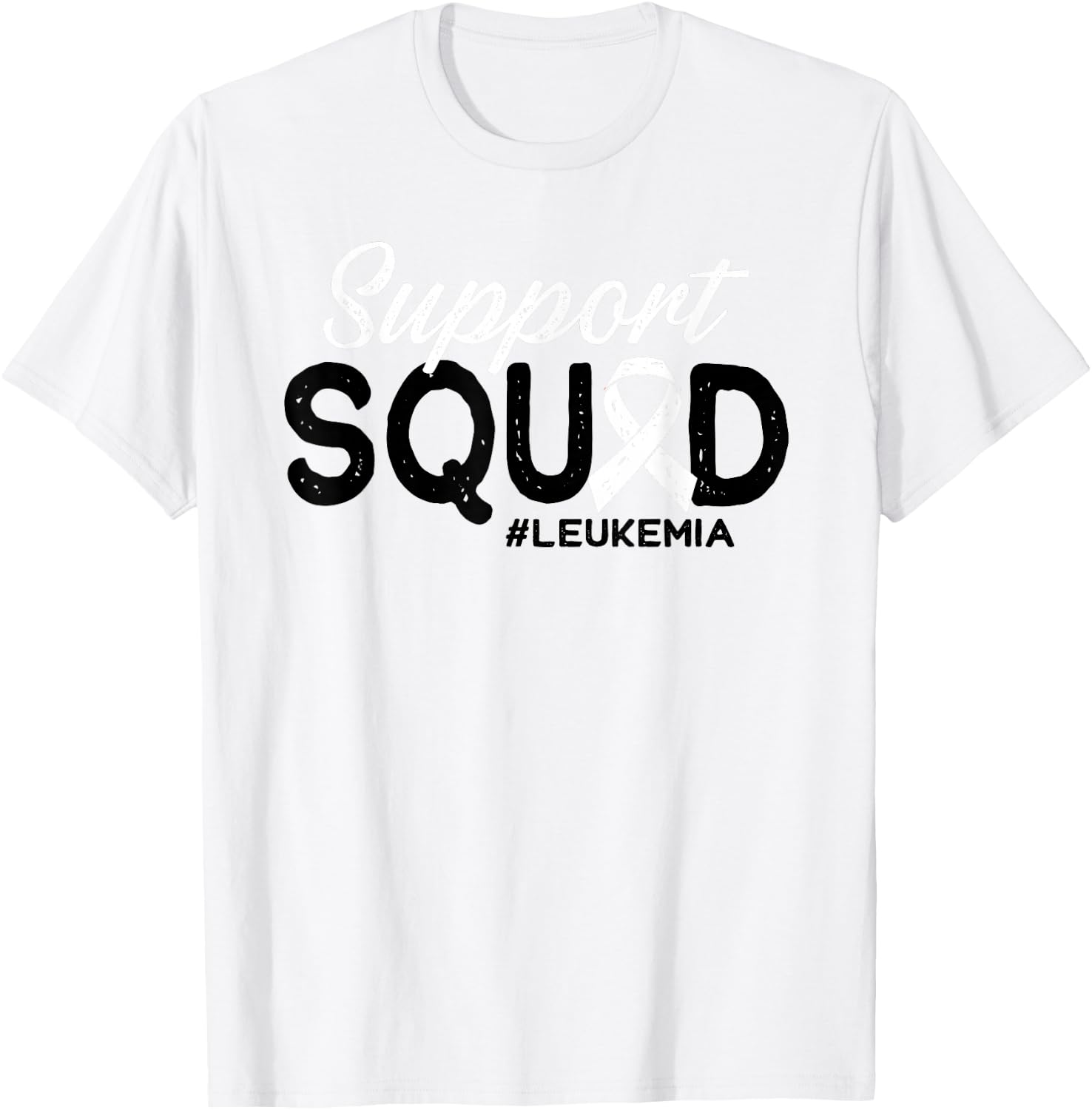 Support Squad Orange Ribbon for Blood Cancer Awareness Leukemia T-Shirt - T-Shirt | White