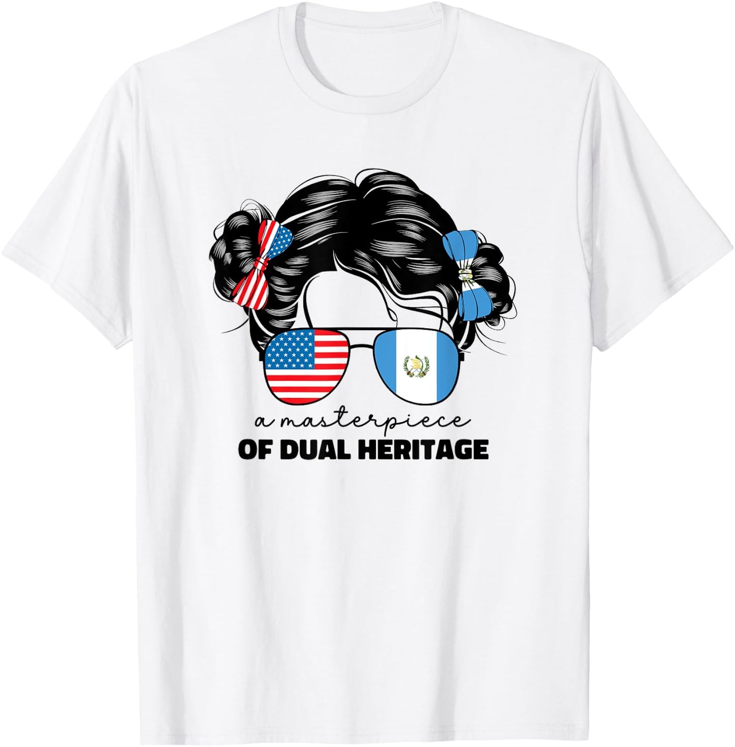 Half Guatemalan And American Guatemala Usa Flag Kids Girls T-Shirt - T-Shirt | White