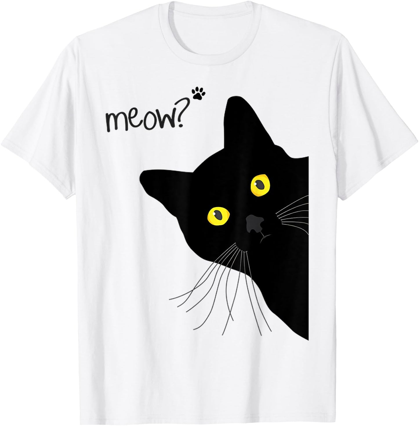 Cat funny, Cats love, Black Cats T-Shirt - T-Shirt | White