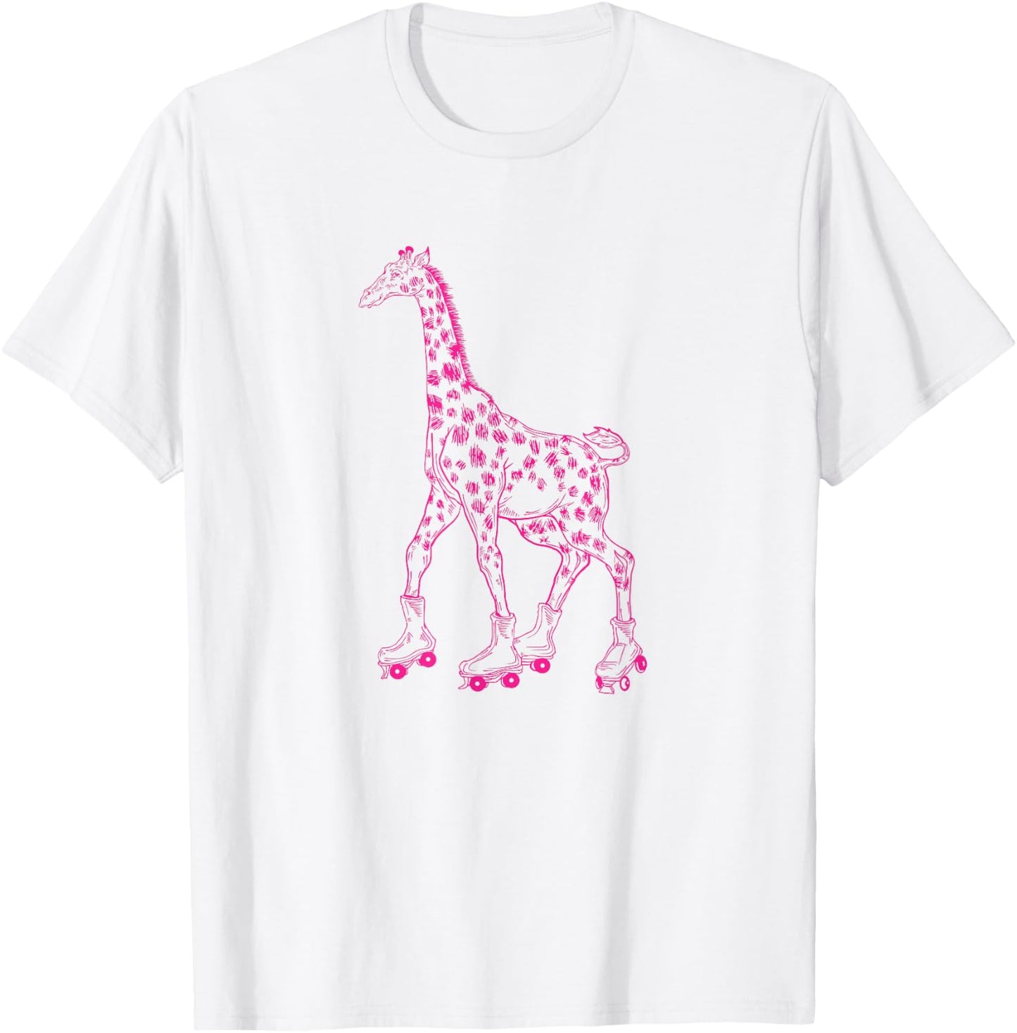 Giraffe Skating Roller Skates Derby Skater Funny Skate T-Shirt - T-Shirt | White