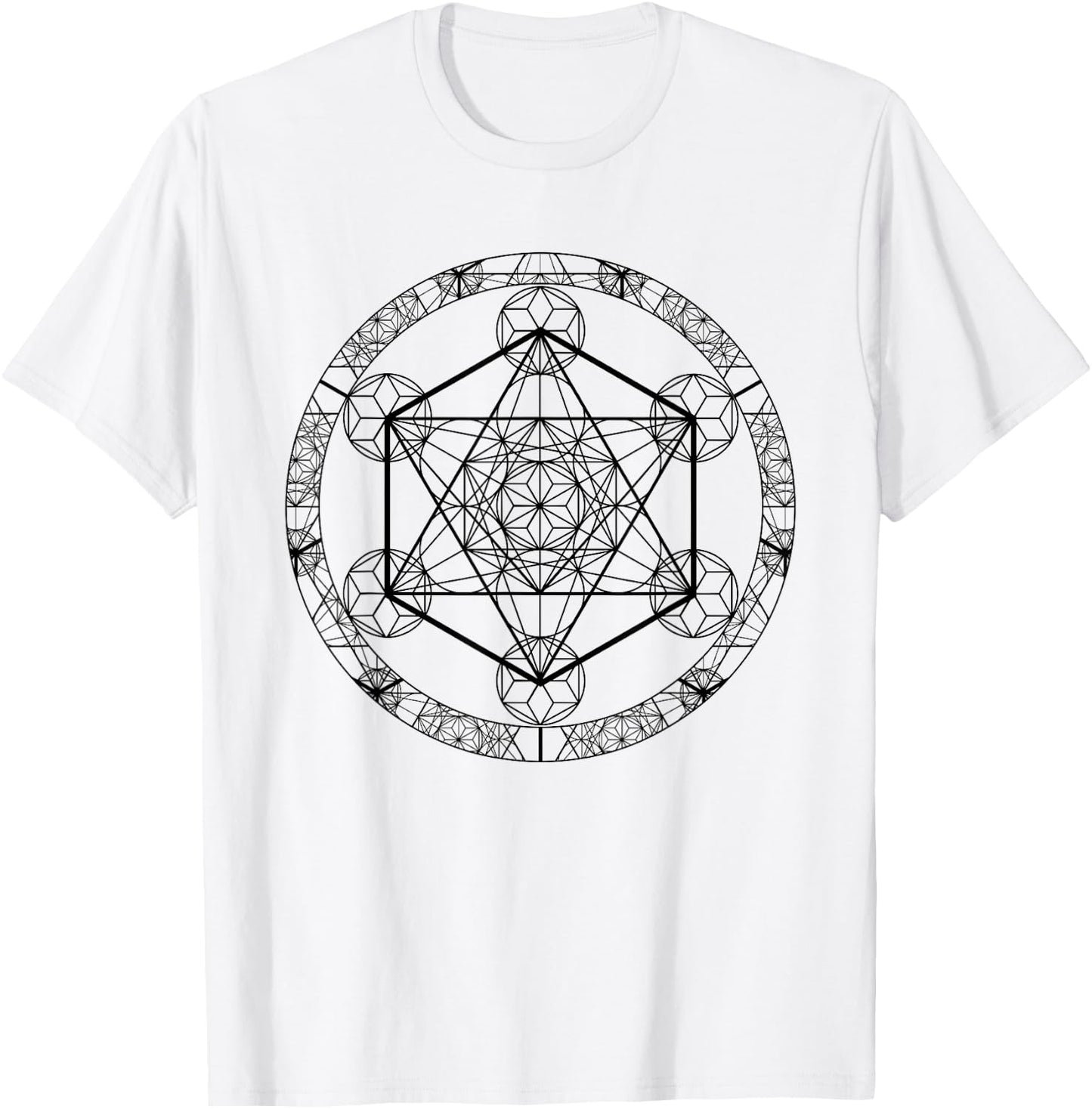 Metatron's Cube Matatron Esoteric Sacred Geometry T-Shirt - T-Shirt | White