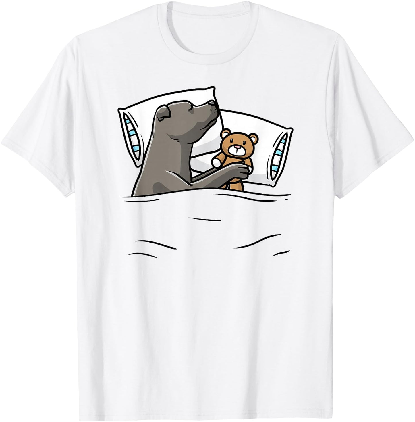 Sleeping Staffordshire Bull Terrier Dog Staffy Women Girls Kids T-Shirt - T-Shirt | White