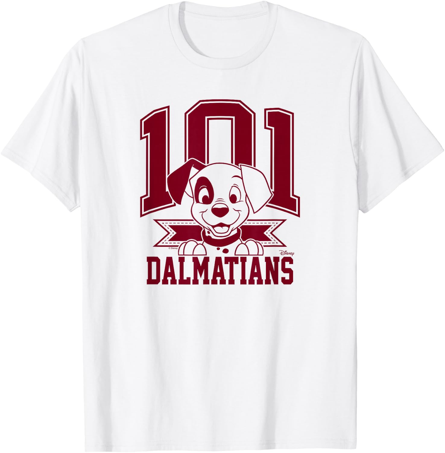 101 Dalmatians - Spot Puppy Character Collegiate T-Shirt - T-Shirt | White
