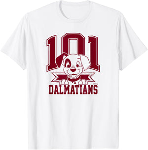 101 Dalmatians - Spot Puppy Character Collegiate T-Shirt - T-Shirt | White