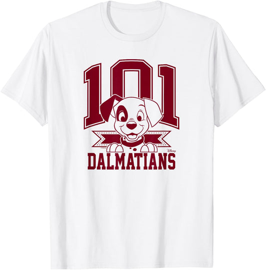 101 Dalmatians - Spot Puppy Character Collegiate T-Shirt - T-Shirt | White