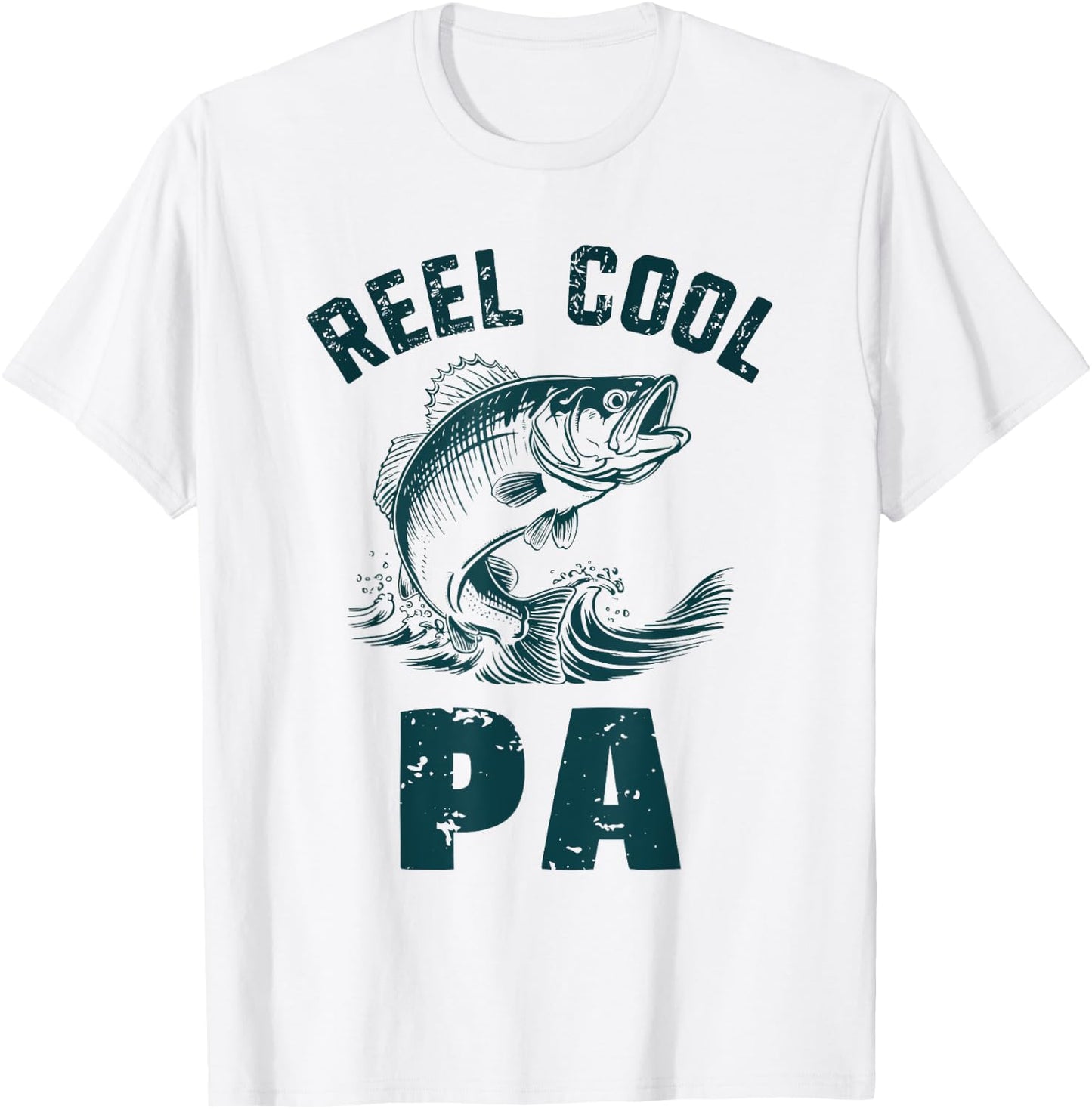 Reel Cool Pa Fishing Grandpa Vintage Style T-Shirt - T-Shirt | White