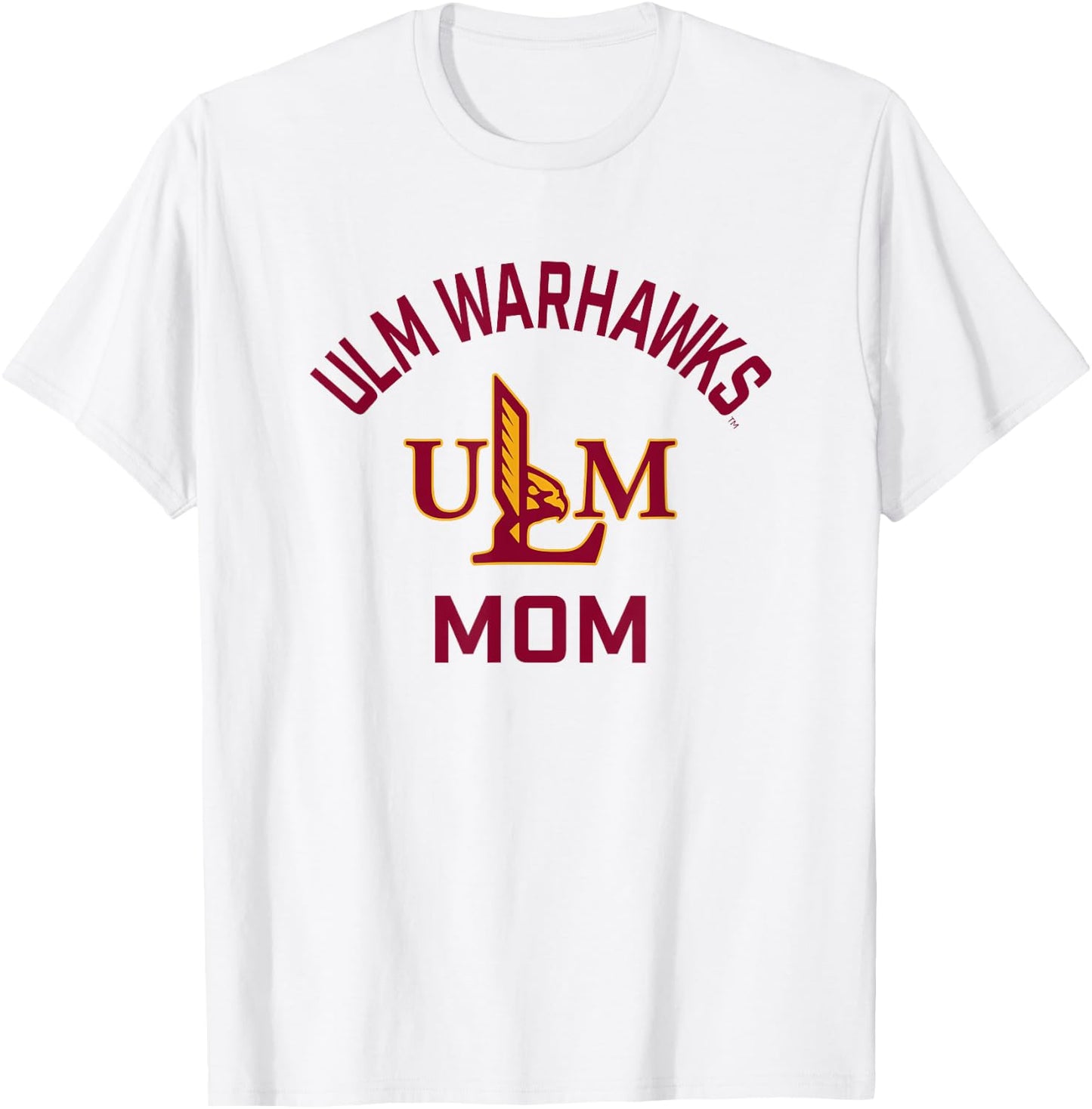 Louisiana Monroe ULM Warhawks Arched Mom T-Shirt - T-Shirt | White