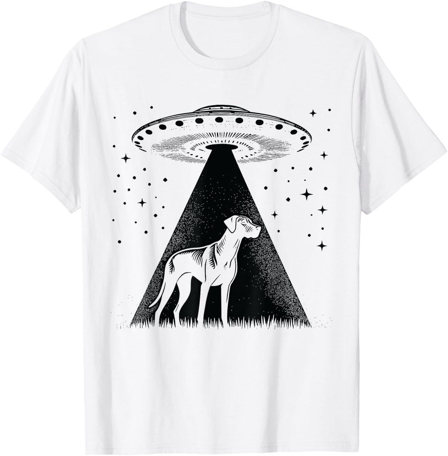Rhodesian Ridgeback Mom Dad Dog - Funny Alien UFO T-Shirt - T-Shirt | White
