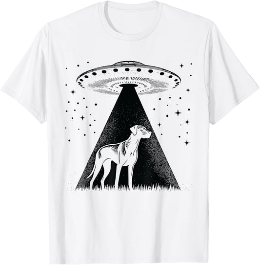Rhodesian Ridgeback Mom Dad Dog - Funny Alien UFO T-Shirt - T-Shirt | White