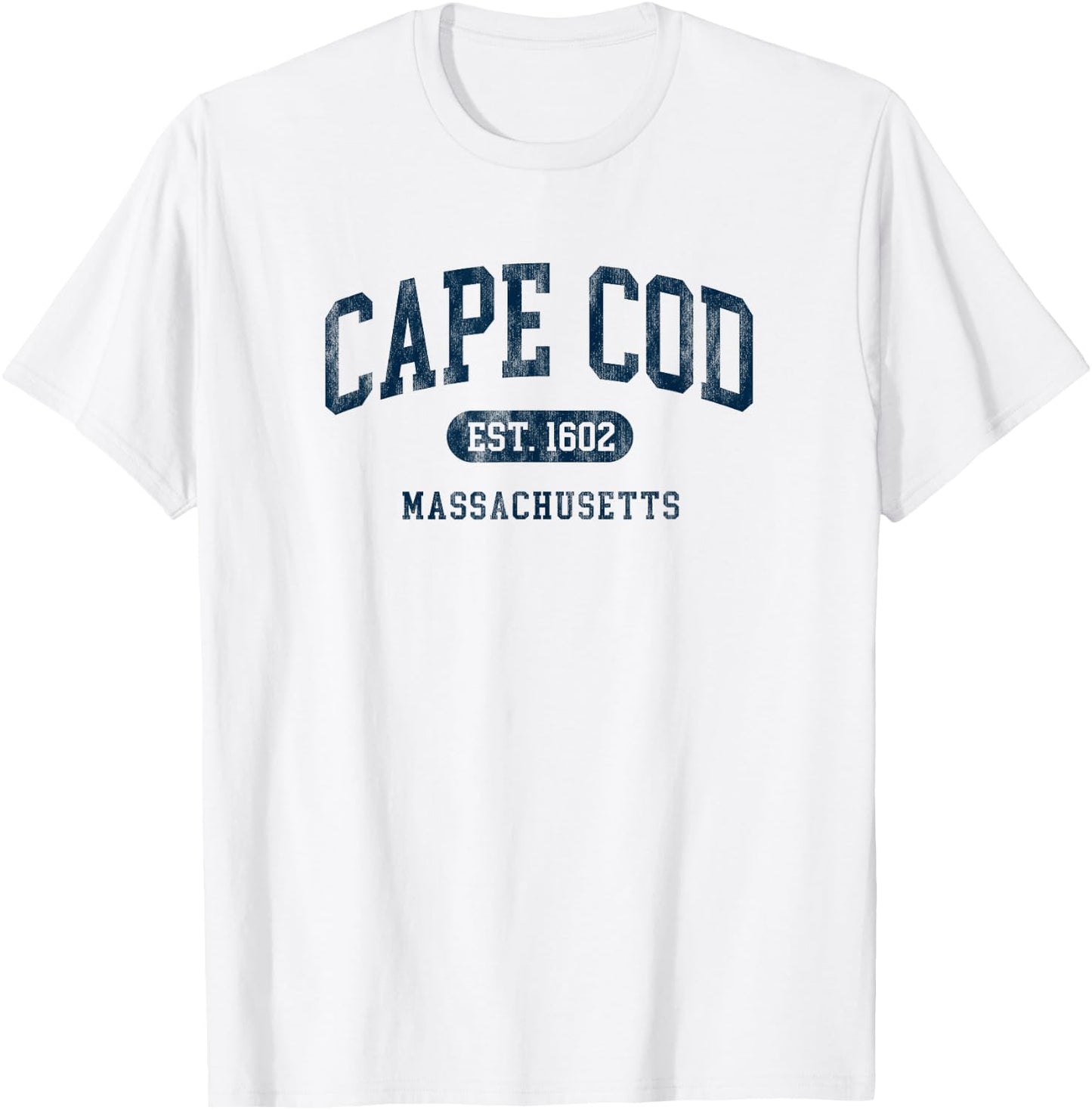 Cape Cod Est 1602 Massachusetts Retro Preppy Throwback T-Shirt - T-Shirt | White