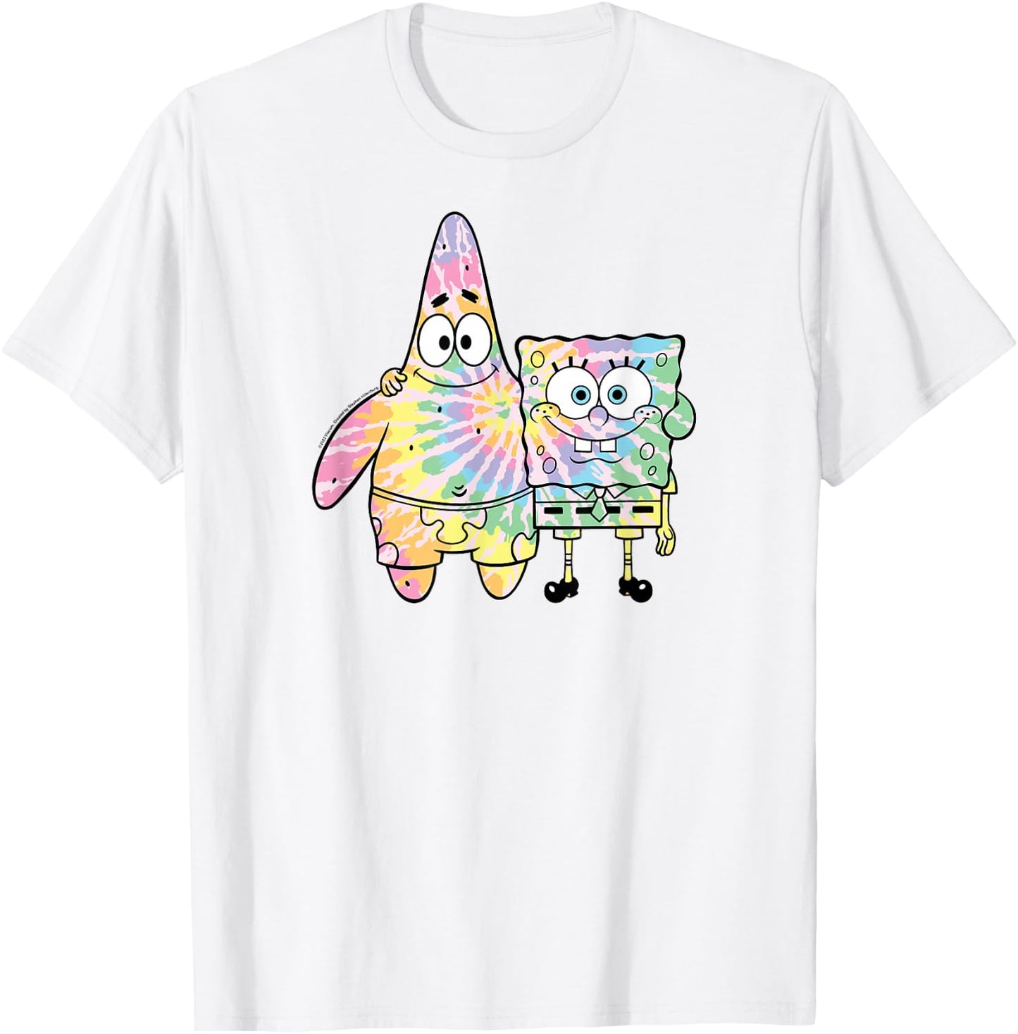 Spongebob Squarepants - Patrick Star Tie Dye Characters T-Shirt - T-Shirt | White
