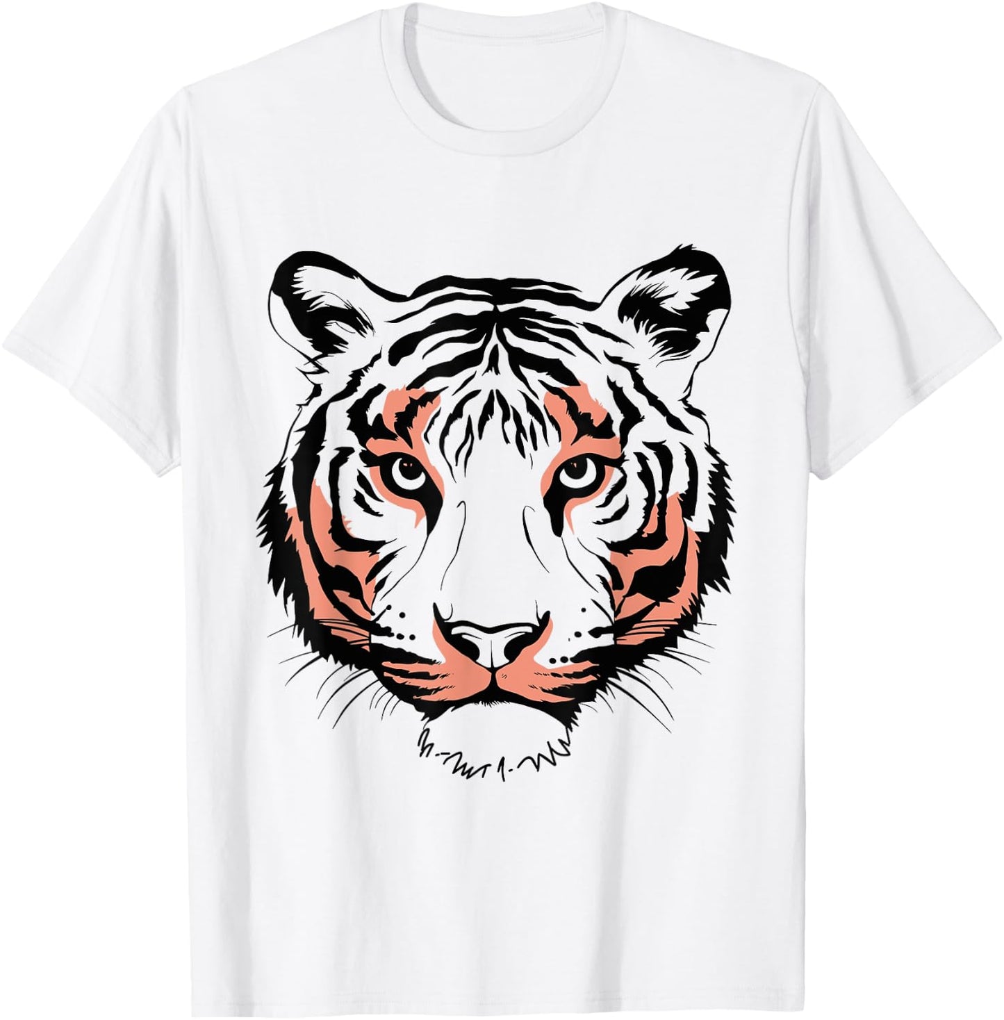 Orange Tiger Face Wild Animal Men Kids Tiger Head T-Shirt - T-Shirt | White