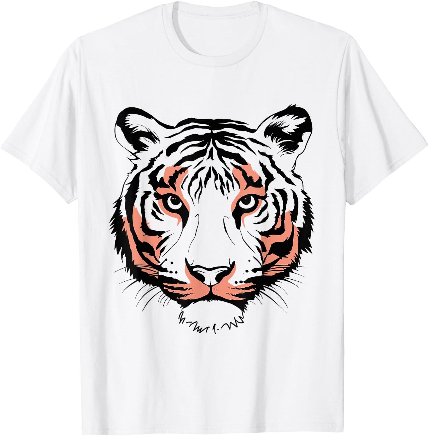 Orange Tiger Face Wild Animal Men Kids Tiger Head T-Shirt - T-Shirt | White