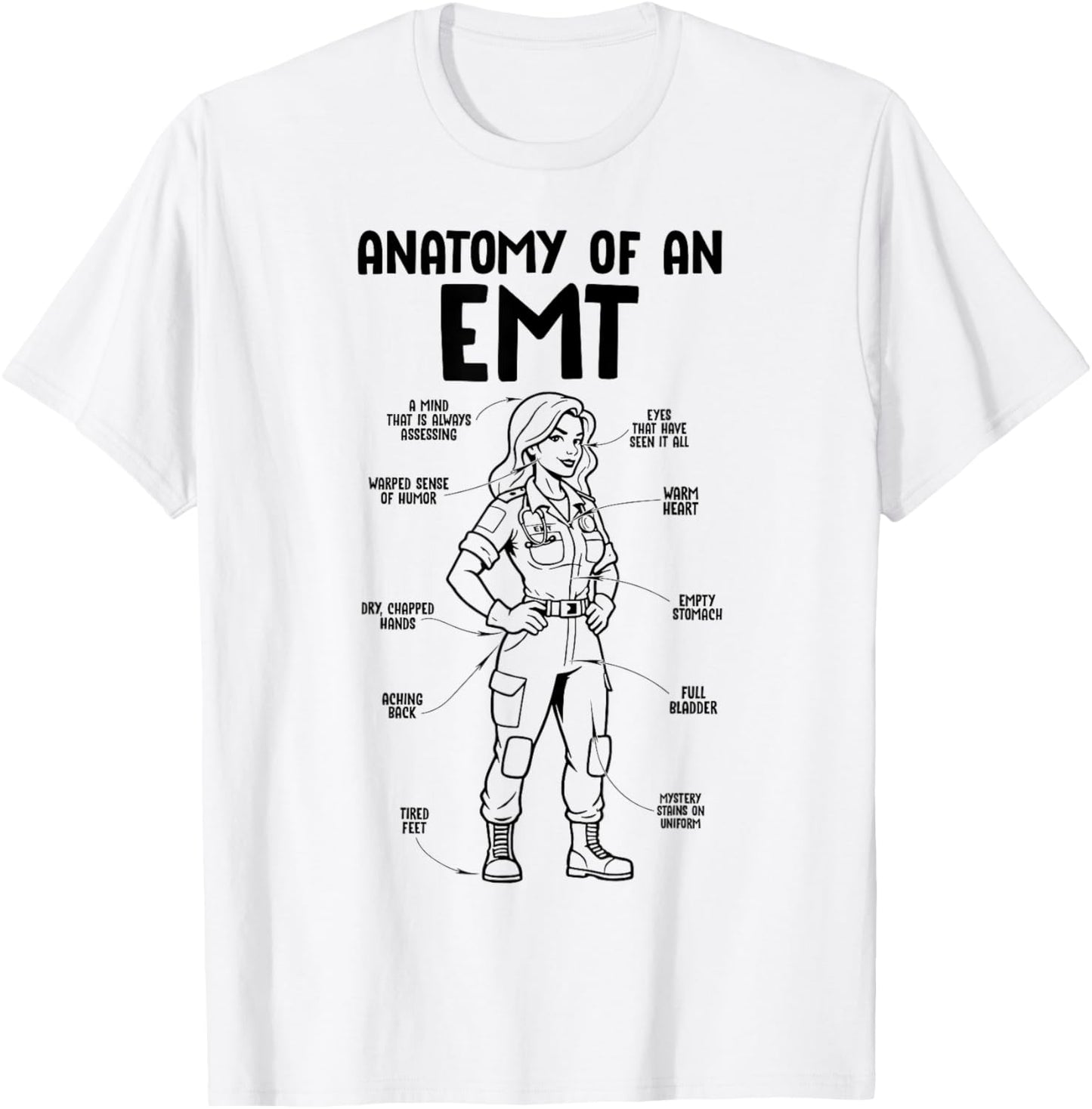 EMT Anatomy Funny EMT Girls T-Shirt - T-Shirt | White