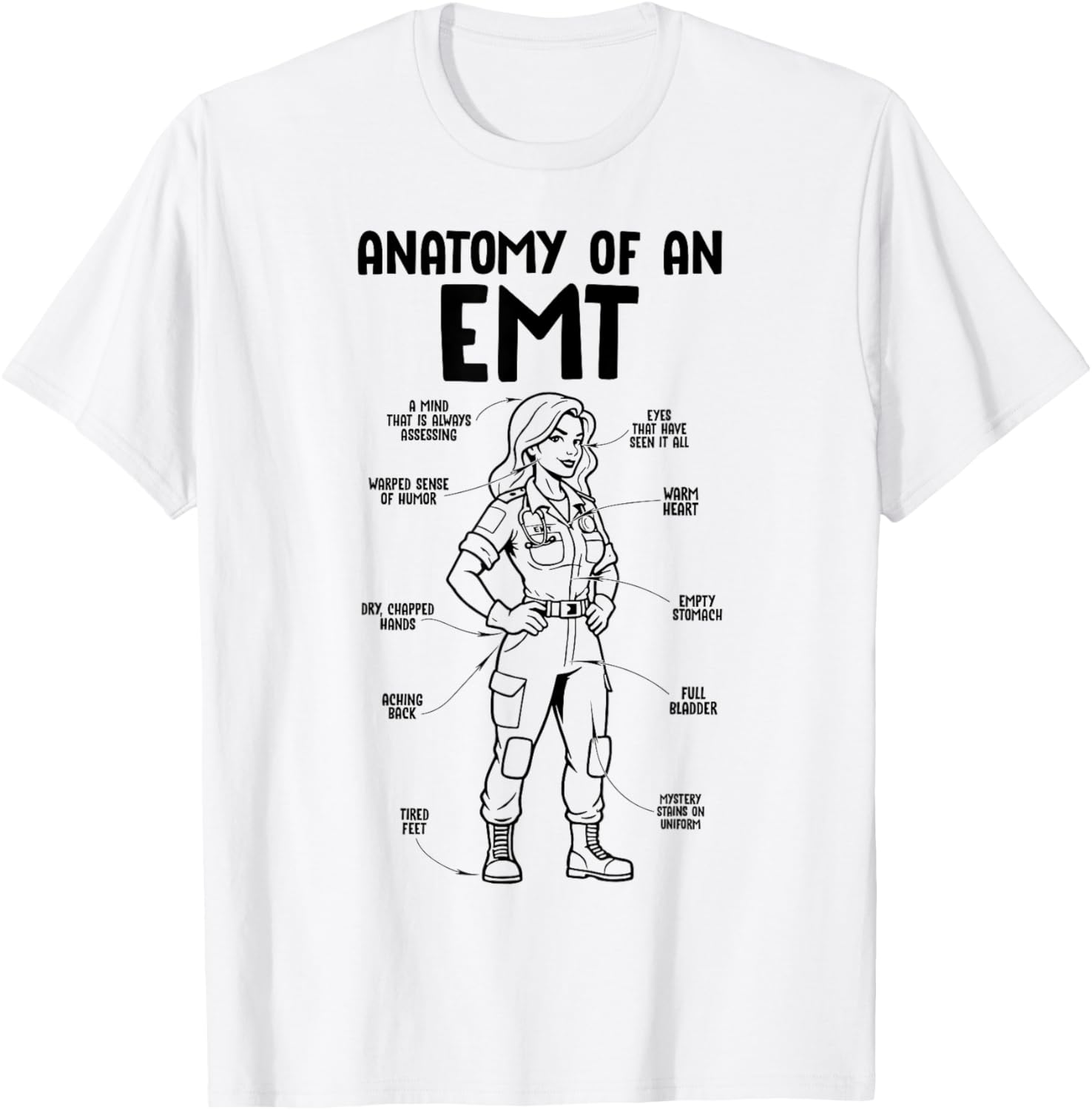 EMT Anatomy Funny EMT Girls T-Shirt - T-Shirt | White