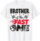 Brother of The Fast One Car Racing Bro 1st Birthday Boy T-Shirt - T-Shirt | White