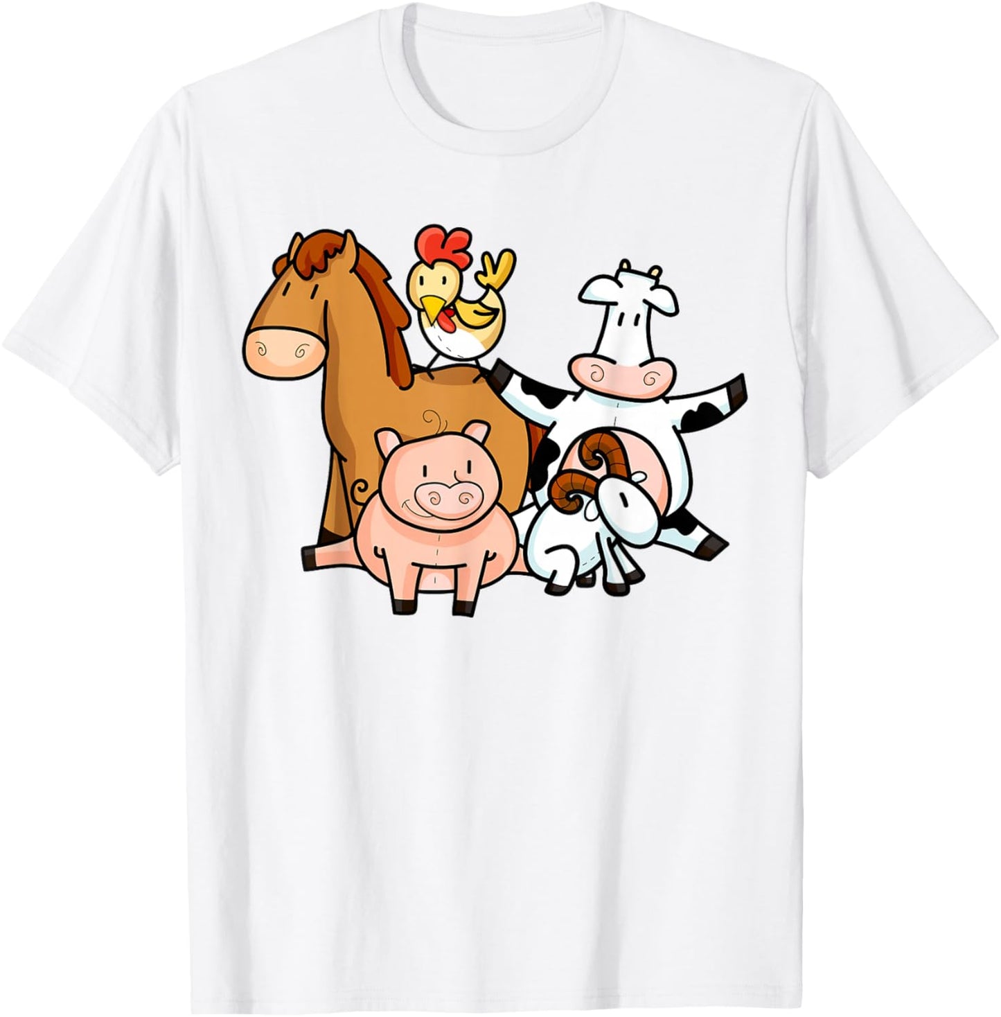 Farmer Animals Children Shirt | Cool Young Barn Animals Gift T-Shirt - T-Shirt | White