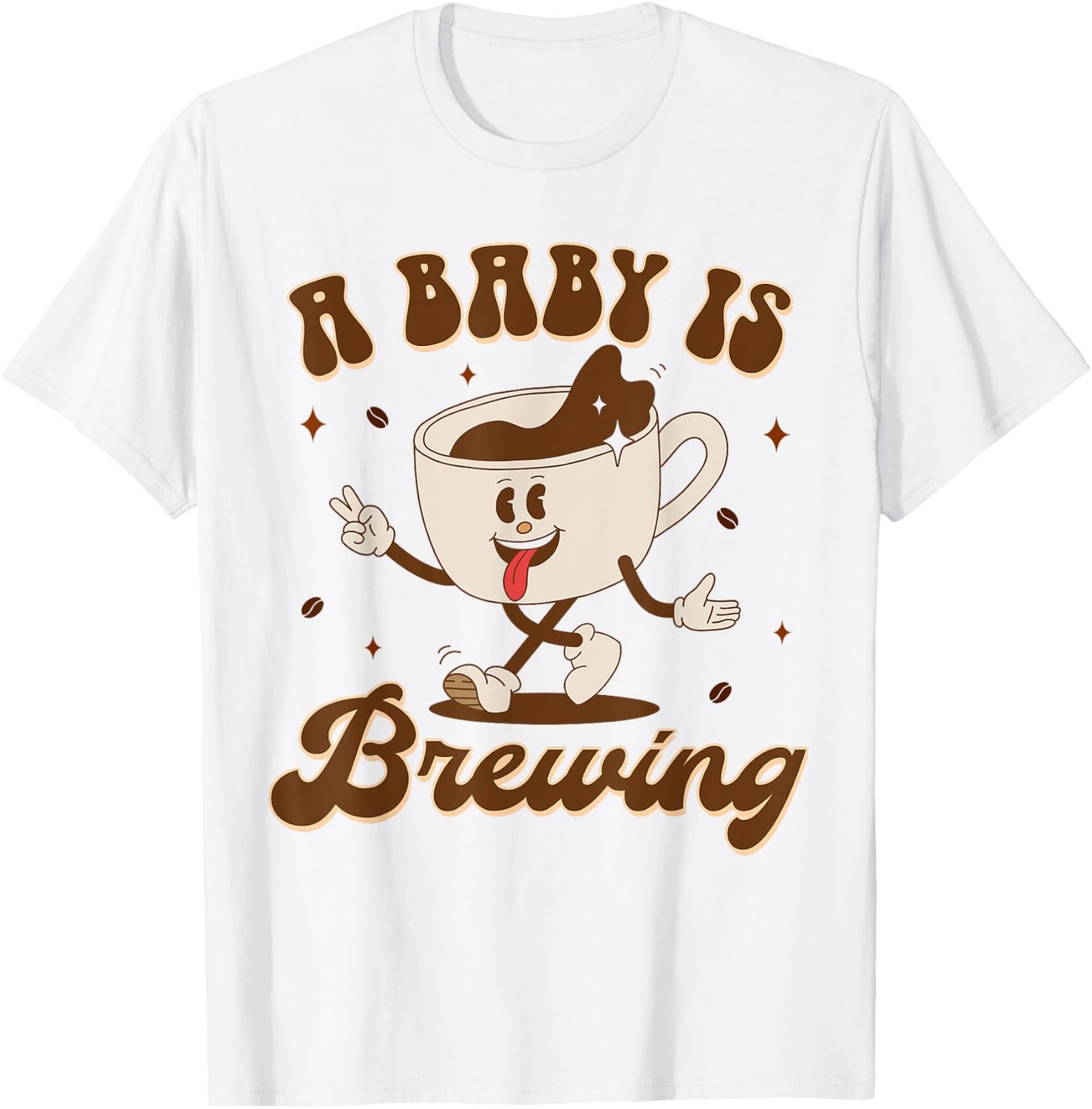 Pregnancy Announcement Mommy To Be Coffee A Baby Is Brewing T-Shirt - T-Shirt | White