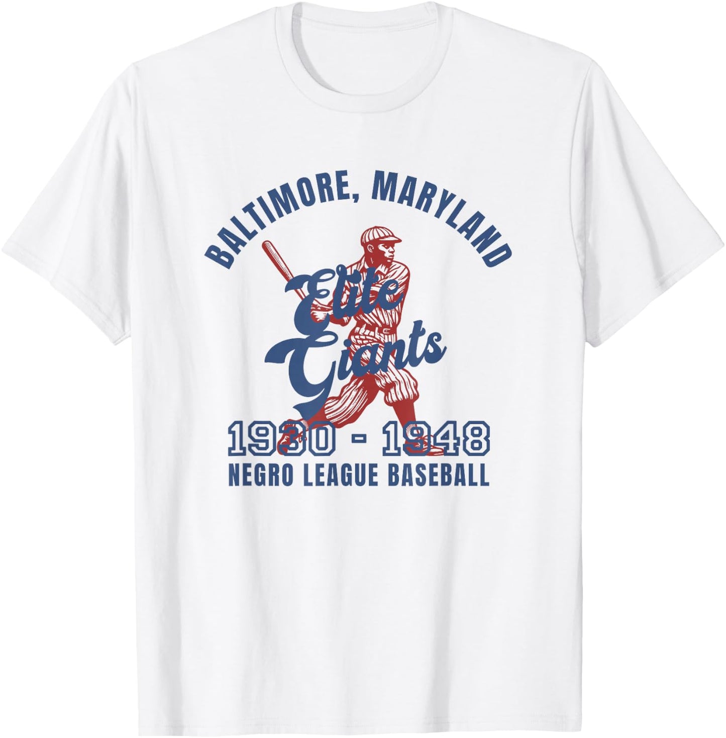 Vintage Baltimore Negro League Baseball Black History Month T-Shirt - T-Shirt | White