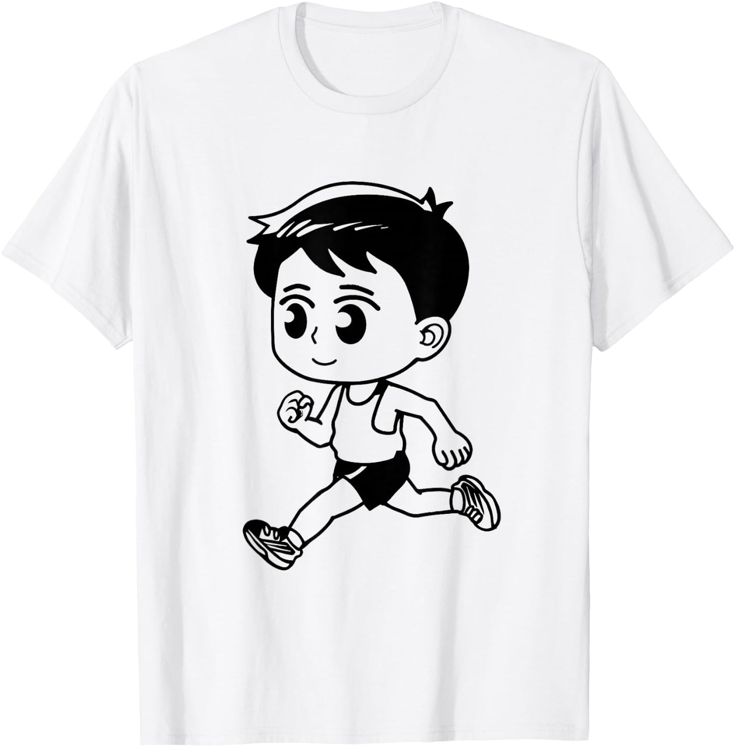 Little Runner Drawing T-Shirt - T-Shirt | White
