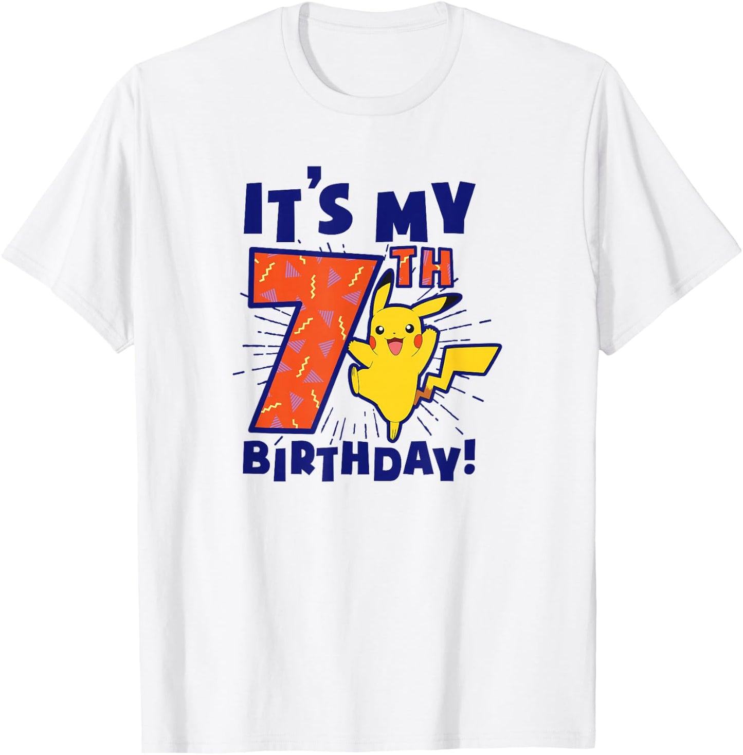 Pokémon Pikachu It's My 7th Birthday Awesome Celebration T-Shirt - T-Shirt | White