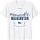 Washington DC Skyline Vintage T-Shirt - T-Shirt | White