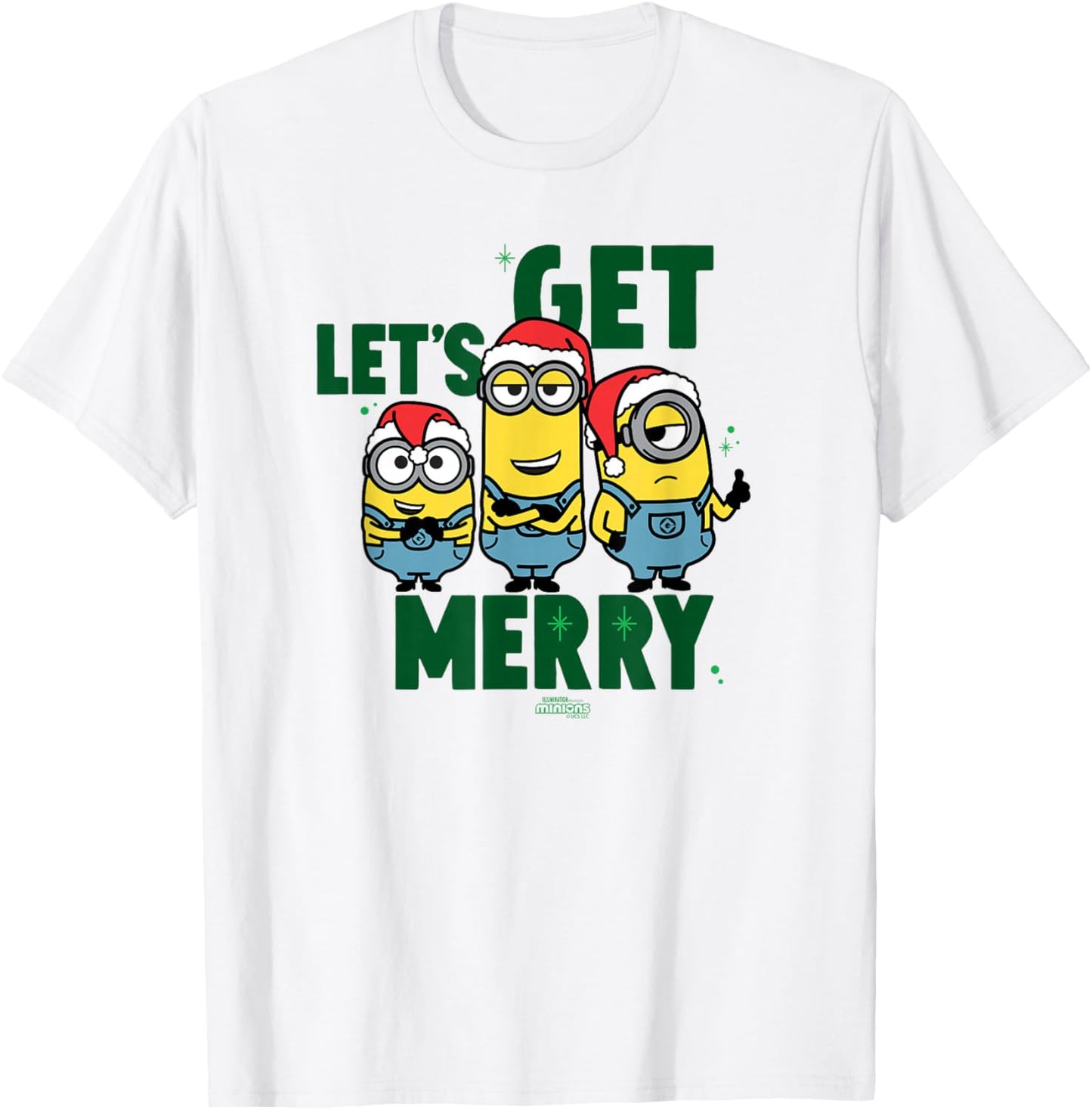 Minions Let’s Get Merry Kevin Stuart Bob T-Shirt - T-Shirt | White