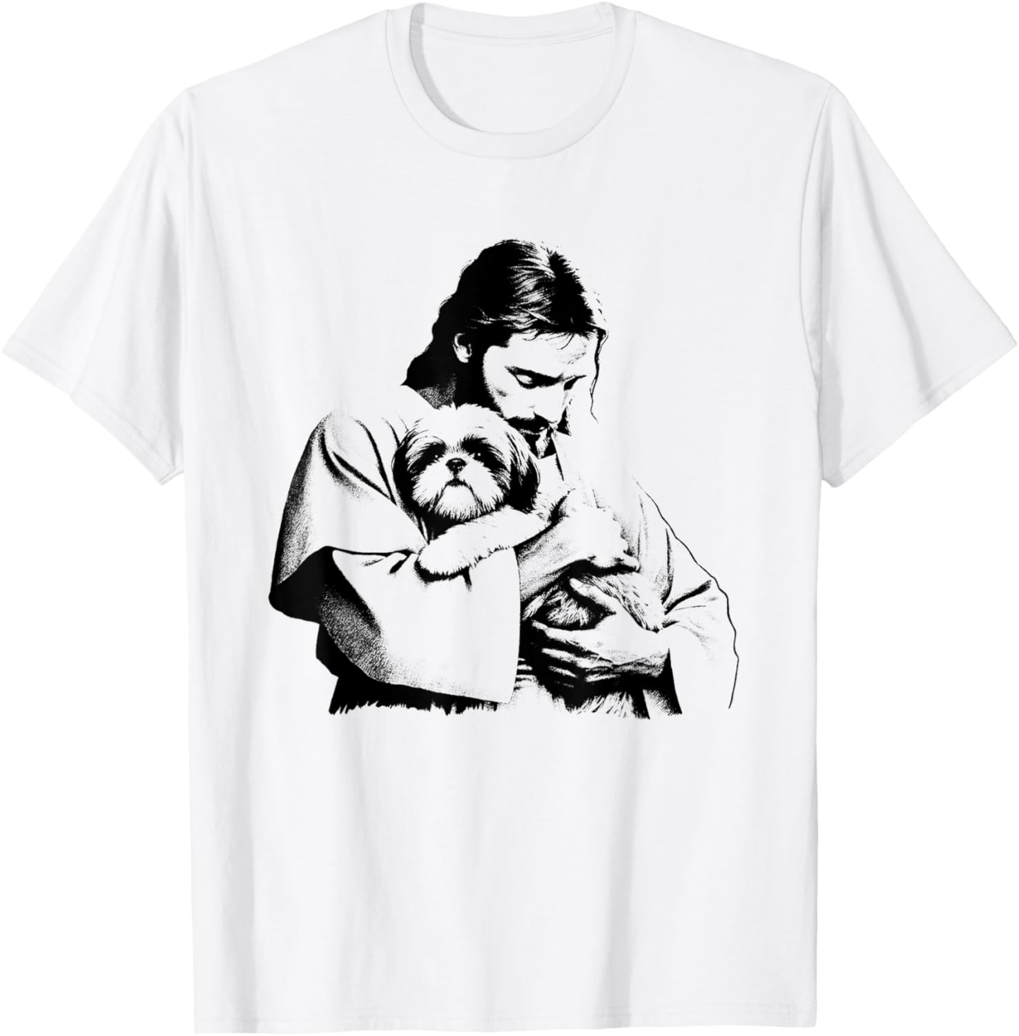 Jesus Shih Tzu Dog - Funny Christian Religious Dog Lover Women Girls Kids T-Shirt - T-Shirt | White