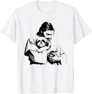 Jesus Shih Tzu Dog - Funny Christian Religious Dog Lover Women Girls Kids T-Shirt - T-Shirt | White