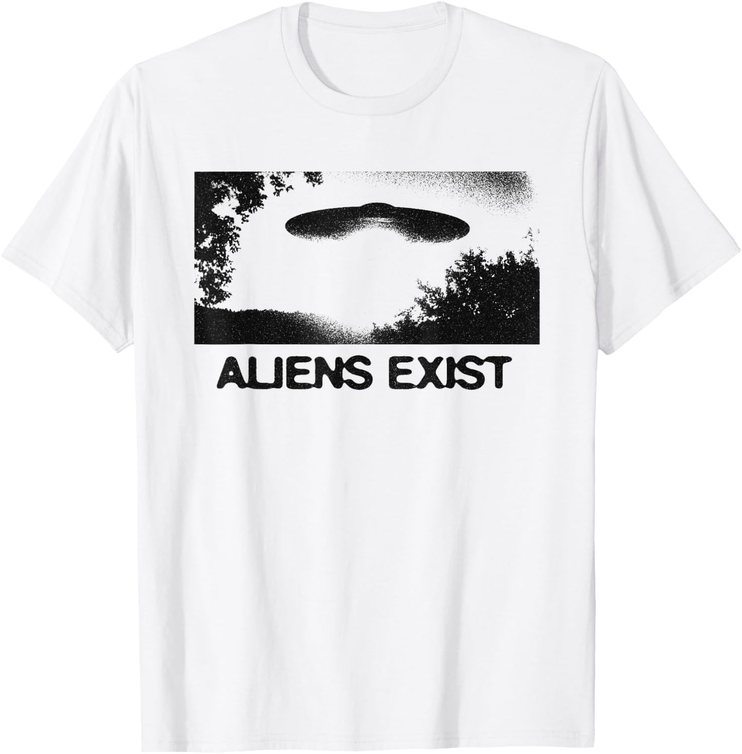 Aliens Exist UFO Sighting Retro Sci-Fi T-Shirt - T-Shirt | White