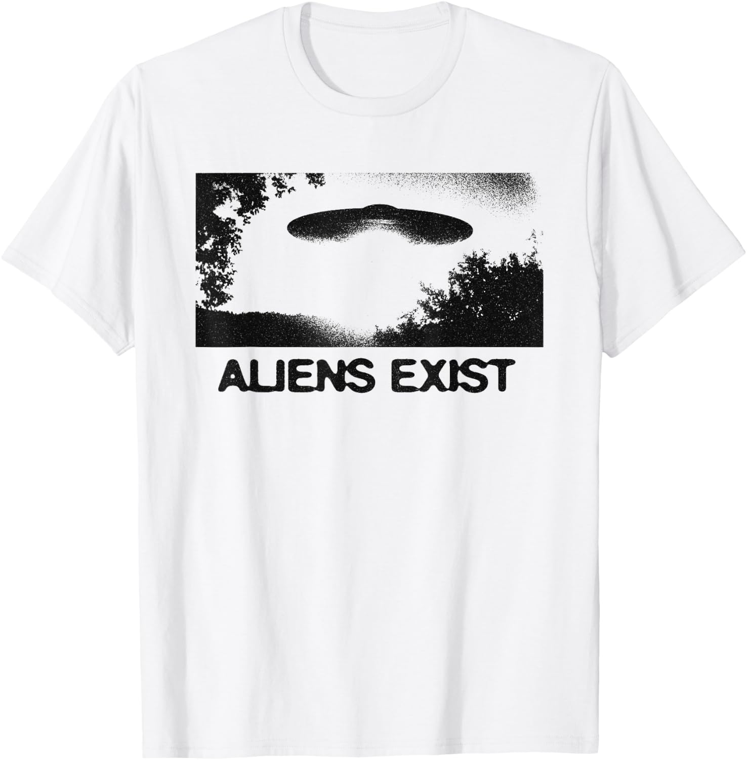 Aliens Exist UFO Sighting Retro Sci-Fi T-Shirt - T-Shirt | White