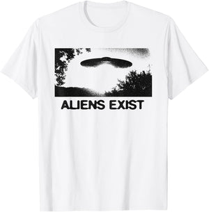 Aliens Exist UFO Sighting Retro Sci-Fi T-Shirt - T-Shirt | White