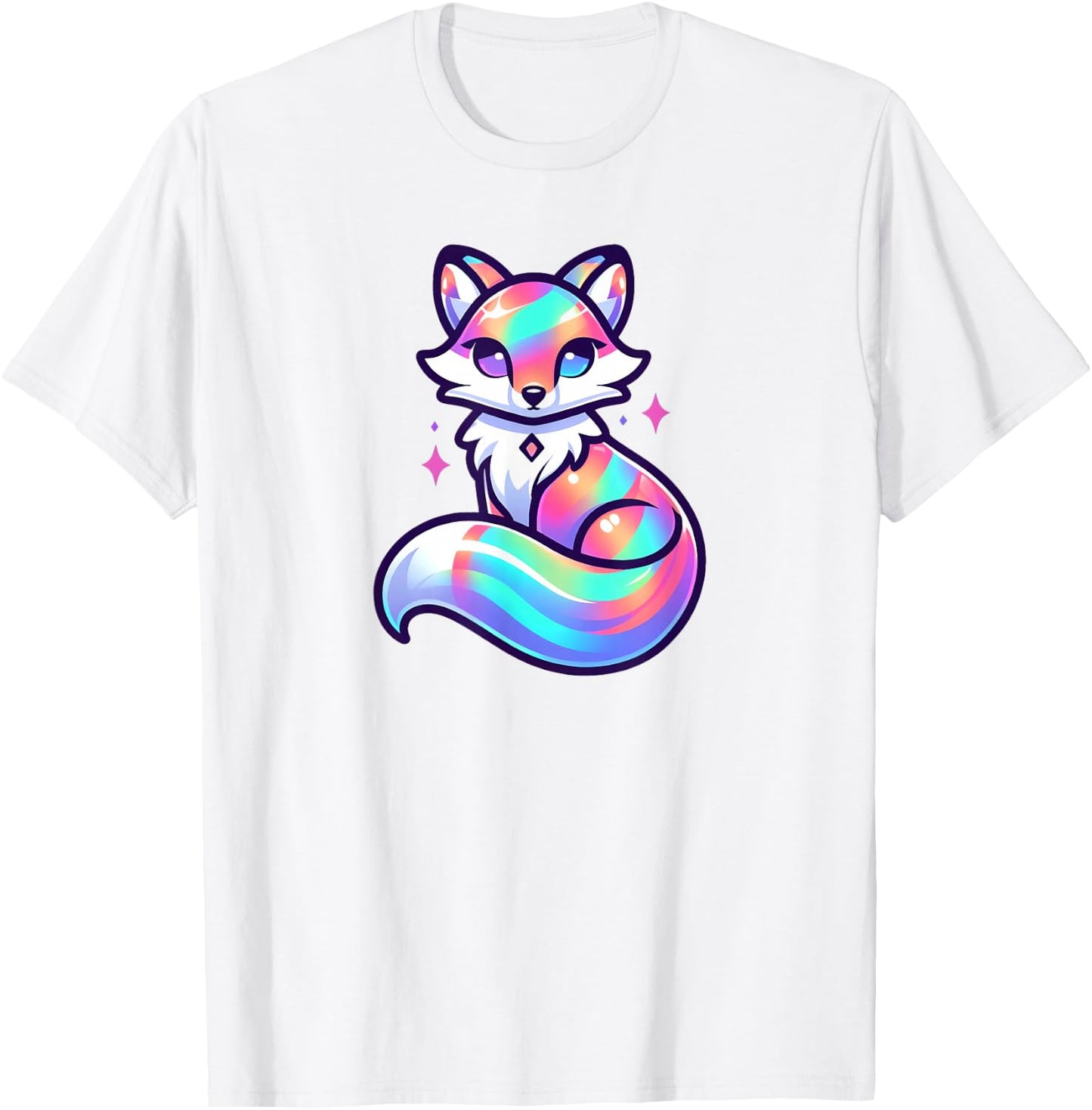 TherianPride Rainbow Fox Therian T-Shirt - T-Shirt | White