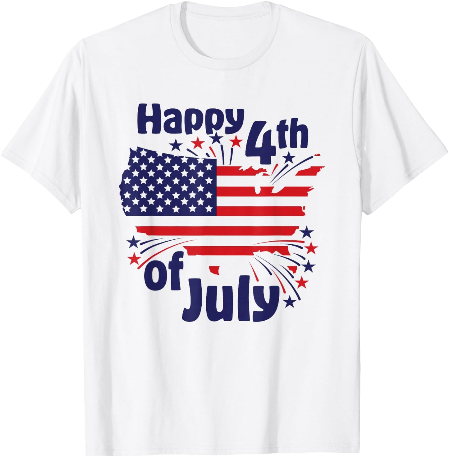 Happy 4th of July T-Shirt - T-Shirt | White